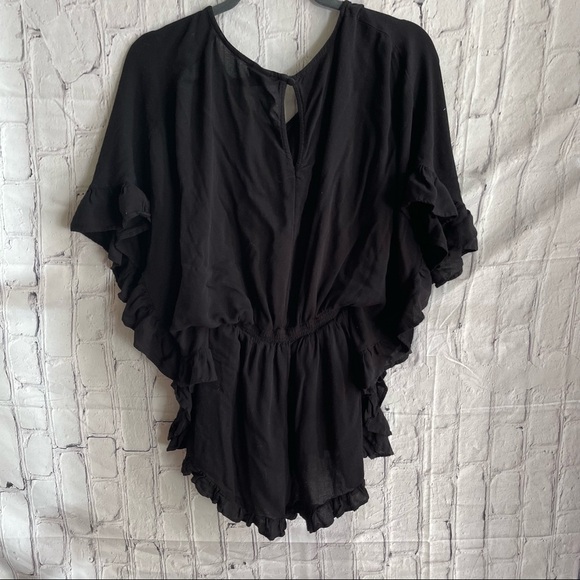 L*Space Black Boho Short Romper Size: M/L - Picture 3 of 6